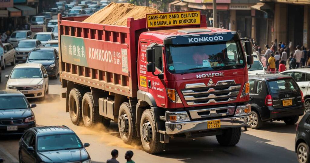 Same-day sand delivery in Kampala by Konkood.